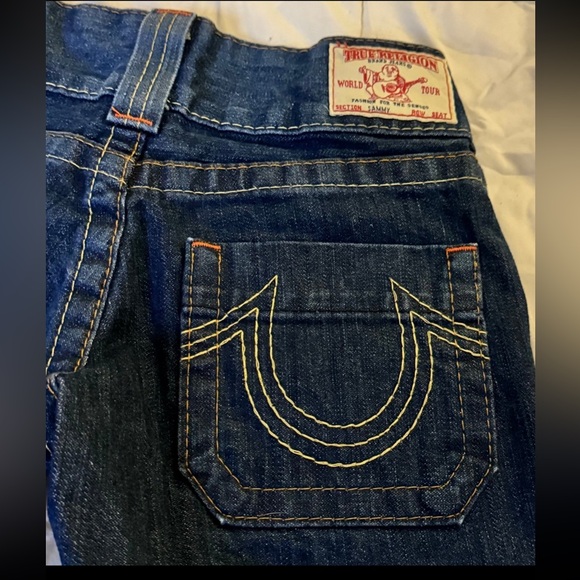 Y2K VINTAGE True Religion Sammy Jeans Women's Size 24, Dark Rinse, Low Rise - Picture 9 of 14